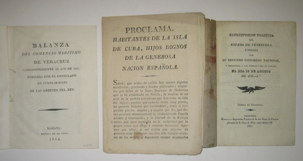 (HABANA--1808.) Group of 3 pamphlets printed in Habana.